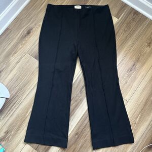 Maeve Anthropologie The Margot Black Ponte Kick Flare Cropped Pants Large Womens